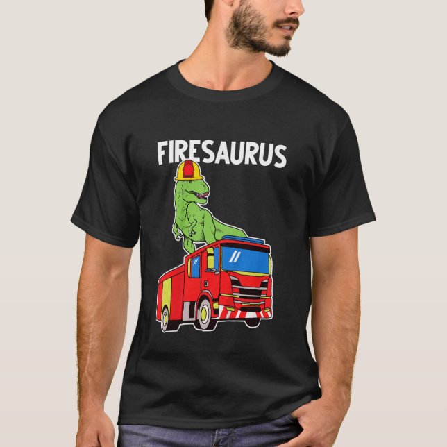 Camiseta Kids Boys Dino Fire Truck (Frente)