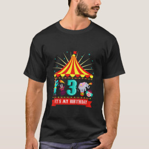 Camiseta Kids Carousel Circus aniversário de 3 anos Carniva