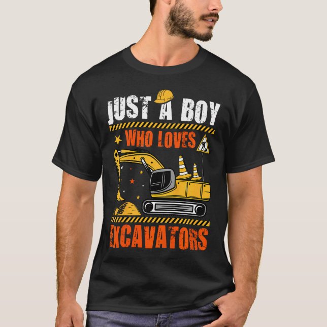Camiseta Kids Construction Truck Just A Boy Who Loves Excav (Frente)
