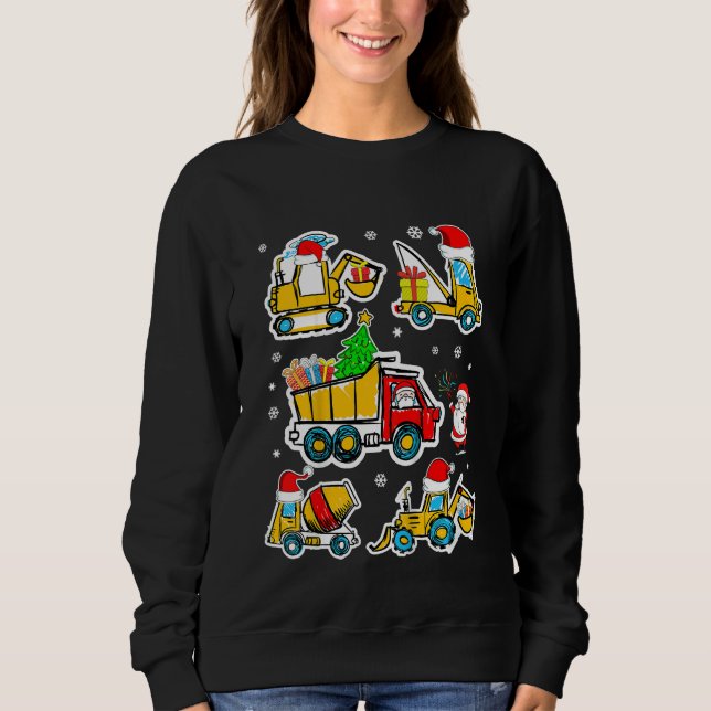 Camiseta Kids Construction Vehicle Christmas Crane Truck Sa (Frente)