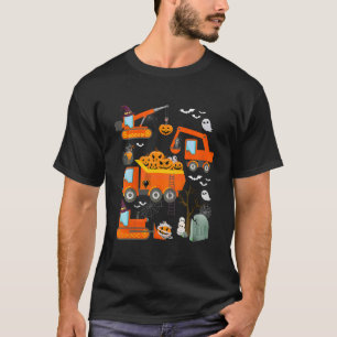 Camiseta Kids Construction Vehicle Halloween Crane Truck