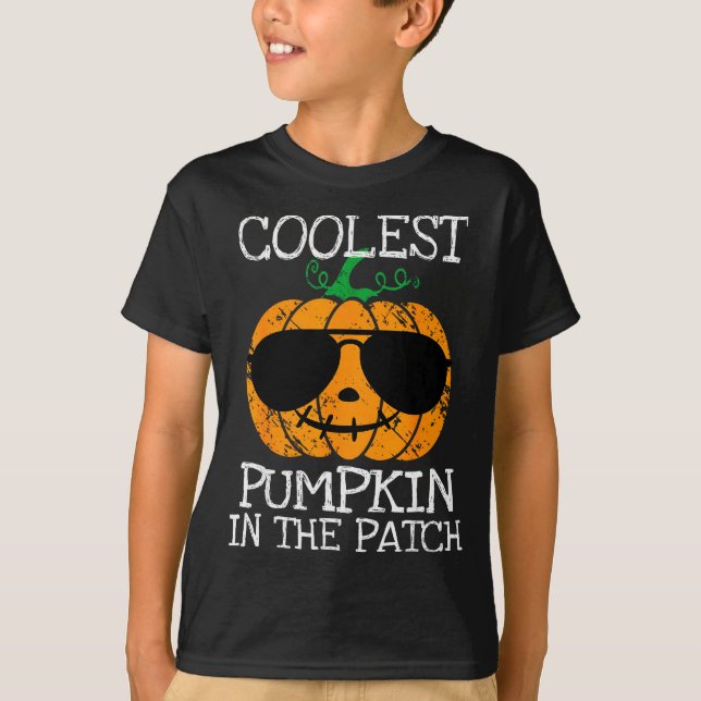 Camiseta Kids Coolest Pumpkin In The Patch Halloween Boys G (Frente)