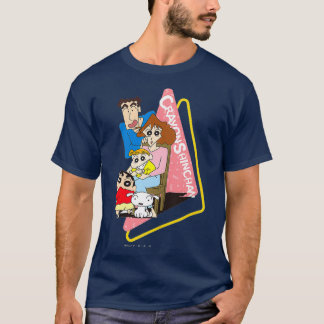 Camiseta Kids Crayon Shinchan todos os membros do Nohara