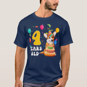 Camiseta Kids Cute 4 Years Old Corgi Dog Lover 4th Birthday