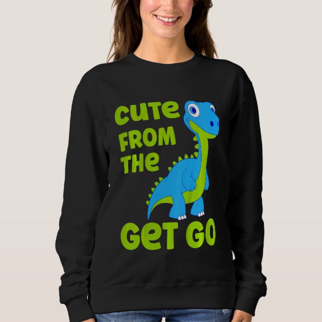 Camiseta Kids Cute Dinosaur Cute From The Get Go Little Boy (Frente)