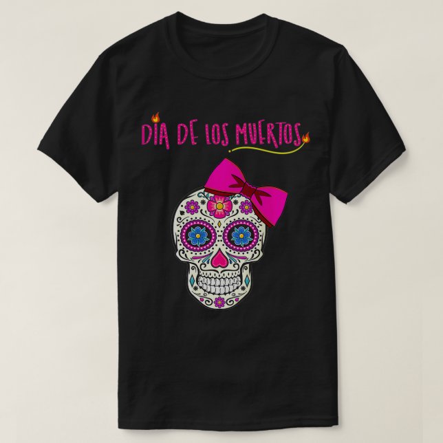 Camiseta Kids Dia De Los Muertos Sugar Skull Day of the Dea (Frente do Design)