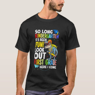 Camiseta Kids Dinosaur Trex So Long Kindergarten Here I Com