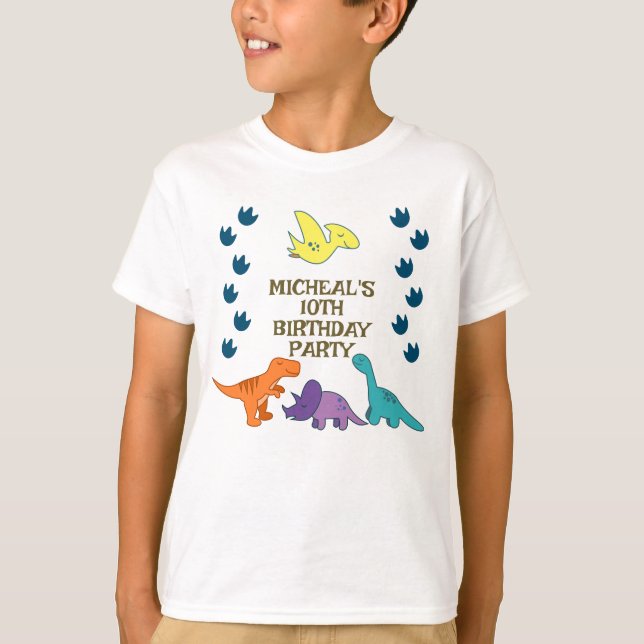Camiseta Kids Dinossaur Festa de aniversário (Frente)