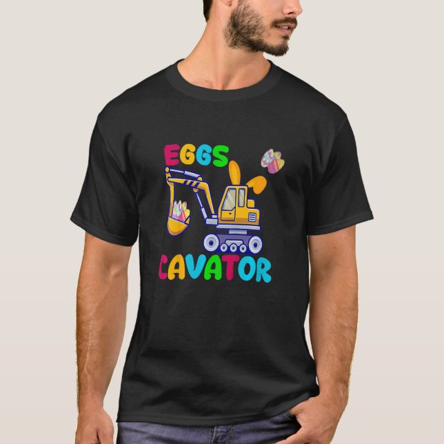 Camiseta Kids Eggscavator Happy Easter  Excavator Hunting E (Frente)