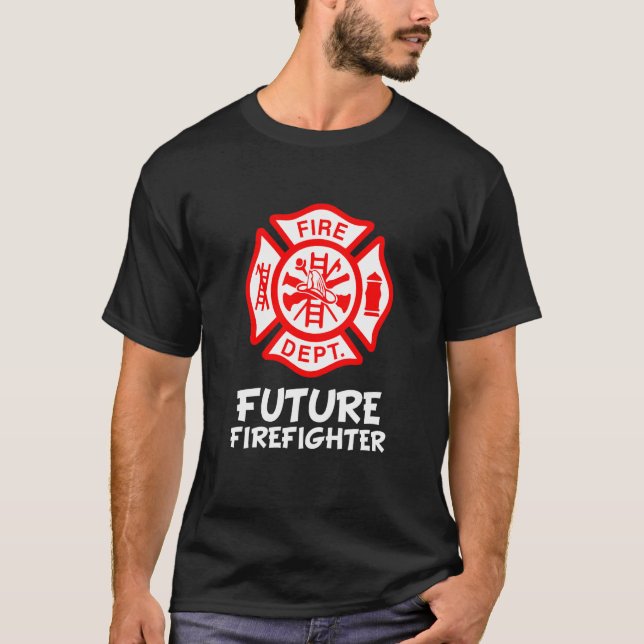 Camiseta Kids Fire Department Fireman - Símbolo Fireman Fut (Frente)