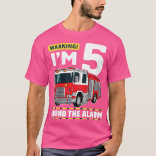 Camiseta Kids Fire Truck, 15 anos, 5 Birthda,