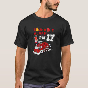 Camiseta Kids Fire Truck 17 Aniversário do Bombeiro 17 Yea
