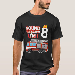 Camiseta Kids Fire Truck, 8 Anos, Bombeiro, 8 Anos, Birthda