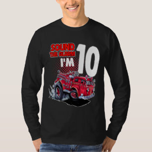 Camiseta Kids Fire Truck Eu tenho 10 anos Bombeiro 10