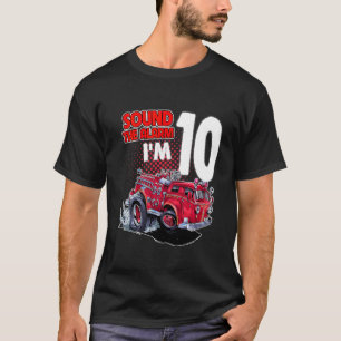 Camiseta Kids Fire Truck Eu tenho 10 anos Bombeiro 10