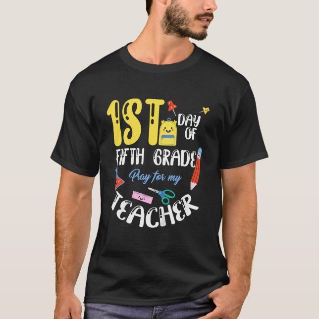 Camiseta Kids First 1st Day of Fifth 5th Grade Student Back (Frente)