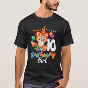Camiseta Kids Fox 10Th Birthday I'm Ten 10 Years Old Boys G