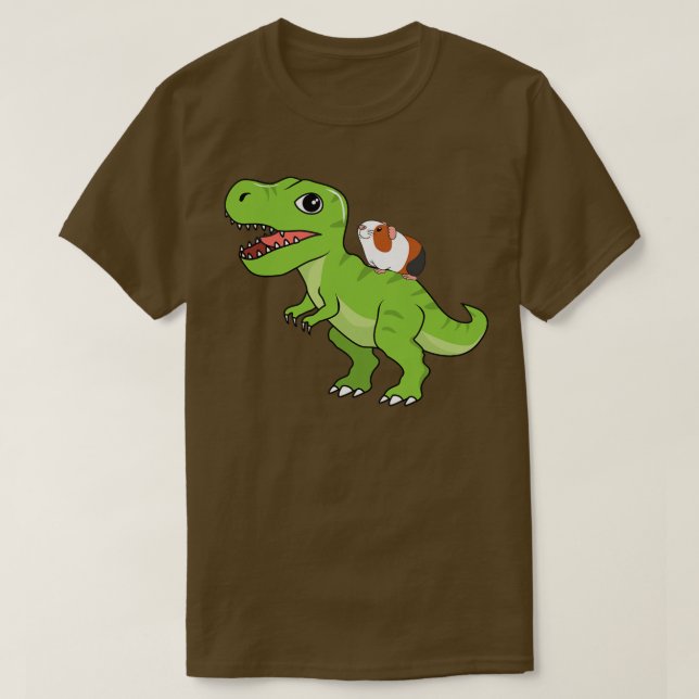 Camiseta Kids Funny Guinea Pig Riding T Re Dinosaur Hamster (Frente do Design)