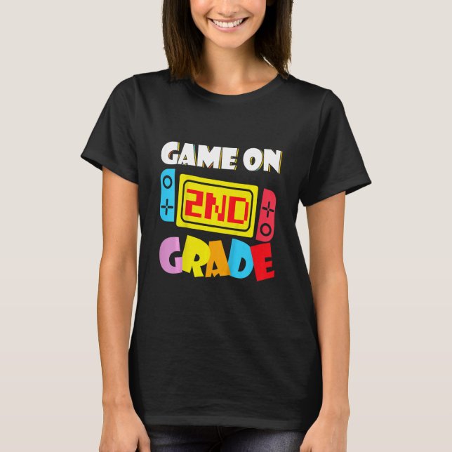 Camiseta Kids Game On 2nd Grade Gaming First Day Back To Sc (Frente)