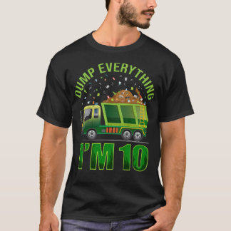 Camiseta Kids Garbage Truck Dump Everything I'm 10 Garbage 
