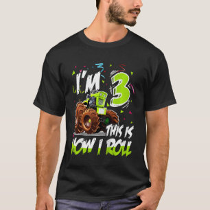 Camiseta Kids Green Fazenda Trator aniversário de 3 anos do