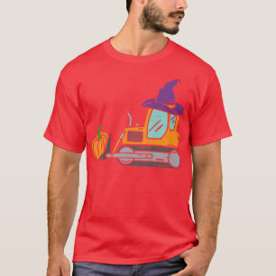 Camiseta Kids Halloween Construction Bulldozer Truck Pumpki