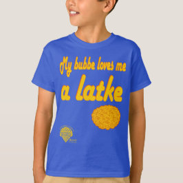 Camiseta Kids' Hanukkah Shirt - "My bubbe loves me a latke"