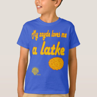 Camiseta Kids' Hanukkah Shirt - "My zayde loves me a latke"