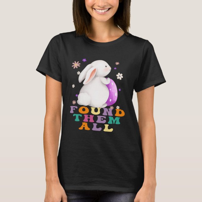 Camiseta Kids Happy Easter Cute Rabbit Bunny Ear Easter Egg (Frente)
