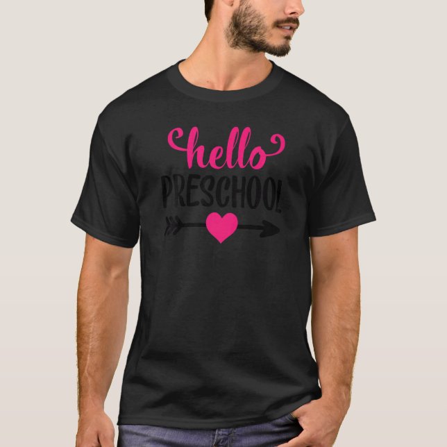 Camiseta Kids Hello Preschool  Girl First Day of Preschool (Frente)