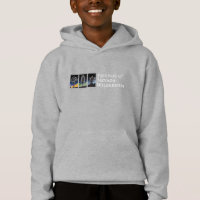 Kids Hoodie (Logotipo do céu escuro - Branco)