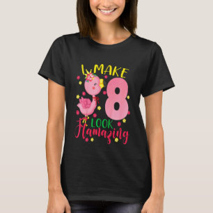 Camiseta Kids I Make 8 Look Flamazing Cute Flamingo Birthda