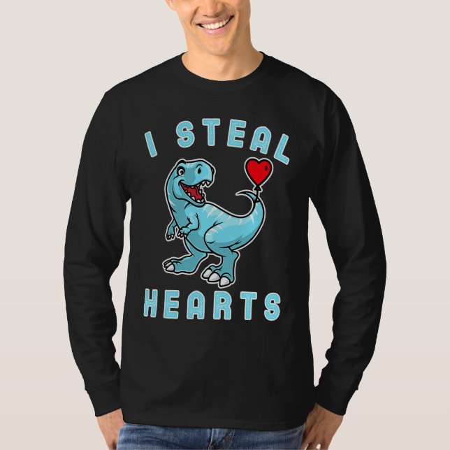 Camiseta Kids I Steal Hearts Trex Dino Cute Baby Boy Valent (Frente)