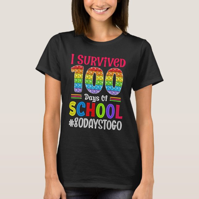Camiseta Kids I Survived 100 Days of School Child Happy 100 (Frente)