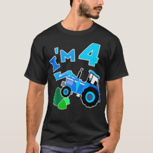 Camiseta Kids I'm 4 Farm Tractor 4th Birthday 4 Year Old G