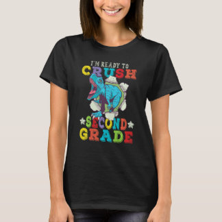 Camiseta Kids Im Ready To Crush 2nd Grade Dinosaur Back To 