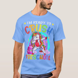 Camiseta Kids I'm Ready To Crush Preschool Unicorn First Da