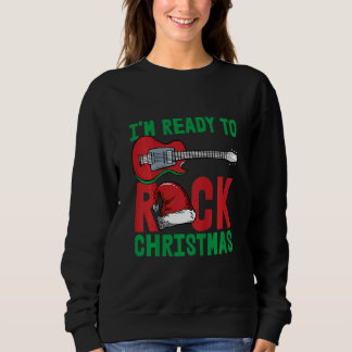 Camiseta Kids Im Ready To Rock Christmas Pajama Cool Guitar