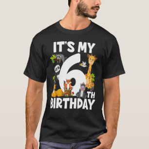 Camiseta Kids It's My 6th Birthday Zoo Jungle Safari 6 Year