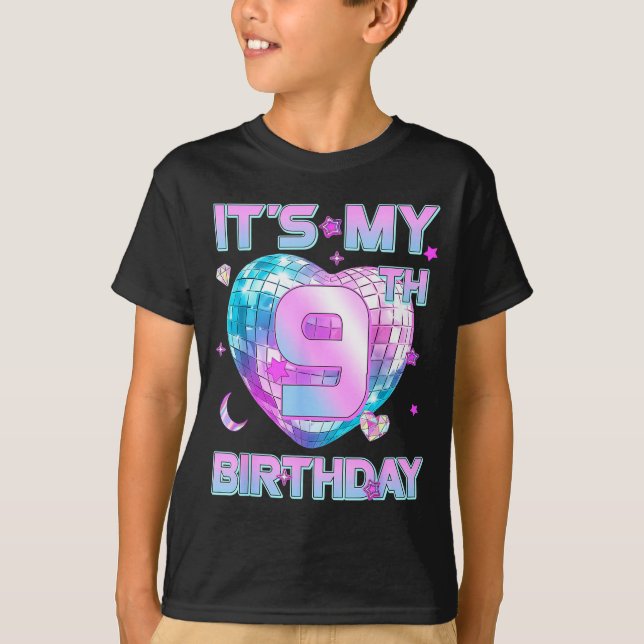 Camiseta Kids It's My 9th Birthday Girl 9 Year Old Kp Bday  (Frente)