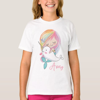 Camiseta Kids Kawaii Sereia Narwhirt