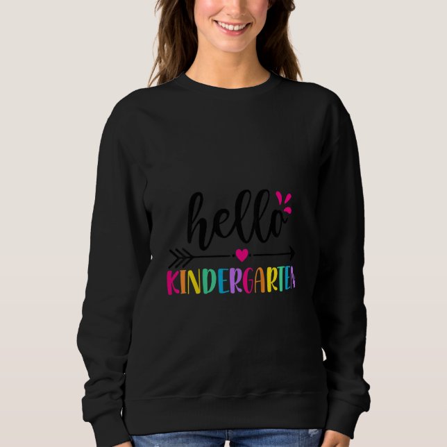 Camiseta Kids Kids White Hello Kindergarten Back To School  (Frente)