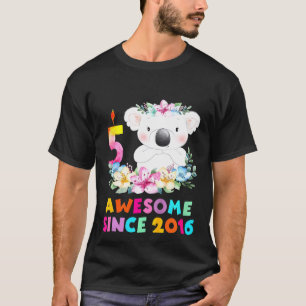 Camiseta Kids Koala Bear 5 Anos De Fim De Aniversário Para