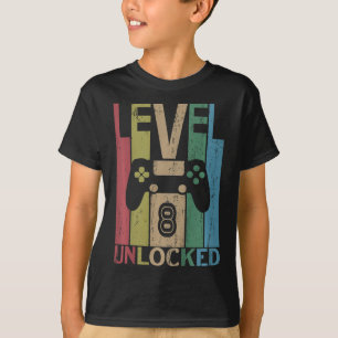 Camiseta Kids Level 8 Desbloqueado Video Gamer 8º