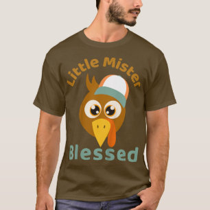 Camiseta Kids Little Mister Blessed Thanksgiving Turkey Boy