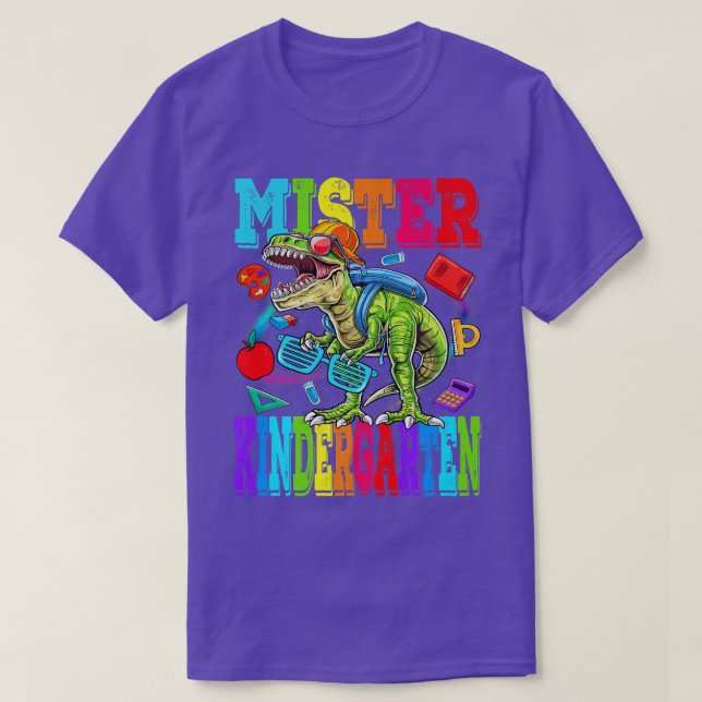 Camiseta Kids Mister Kindergarten Dude Monster Truck Dinosa (Frente do Design)