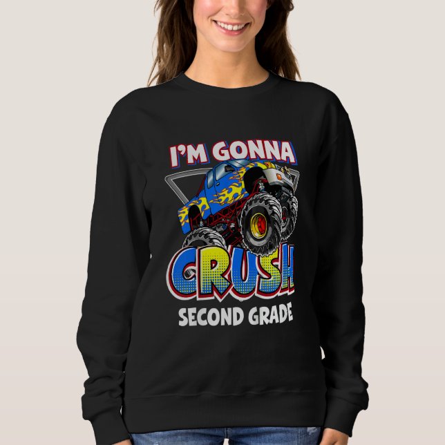 Camiseta Kids Monster Truck 2nd Grade I'm Gonna Crush secon (Frente)