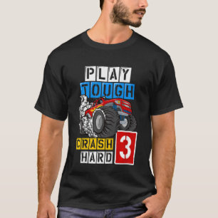 Camiseta Kids Monster Truck aniversário de 3 anos Toque Dur