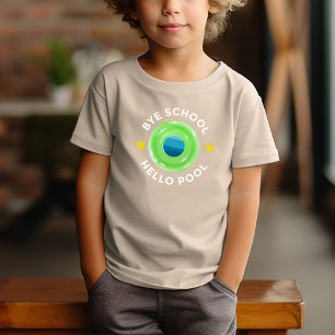Camiseta Kids Neon Verde limão Piscina Divertido Verão