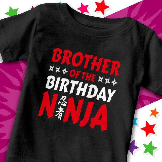 Camiseta Kids Ninja Party Karate Brother de Birthday Ninja (Criador carregado)